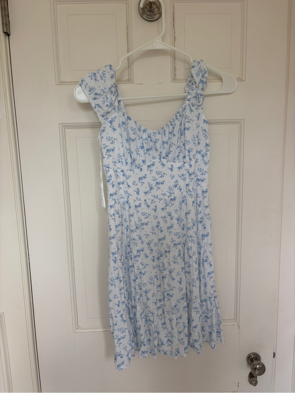 White and Blue mini dress